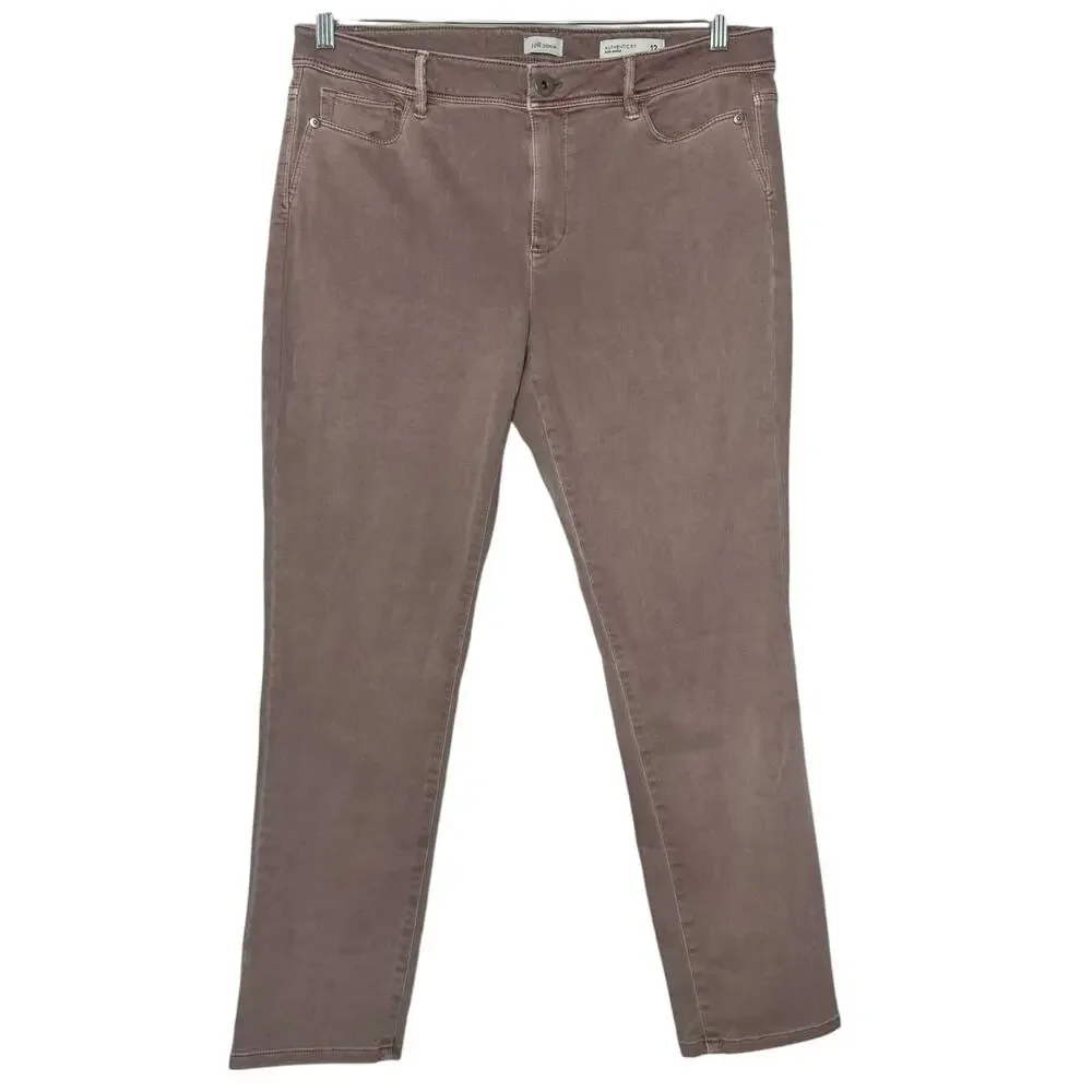 J.Jill Denim Authentic Fit Slim Ankle Women's 12 Pink Jeans Pants Cotton Blend - Picture 2 of 6